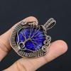 Tree Of Life Blue Sapphire Pendant, Handmade Gemstone Pendant, 999 Copper Wire Wrapped Pendant Antique Jewelry, For Engagement Gift