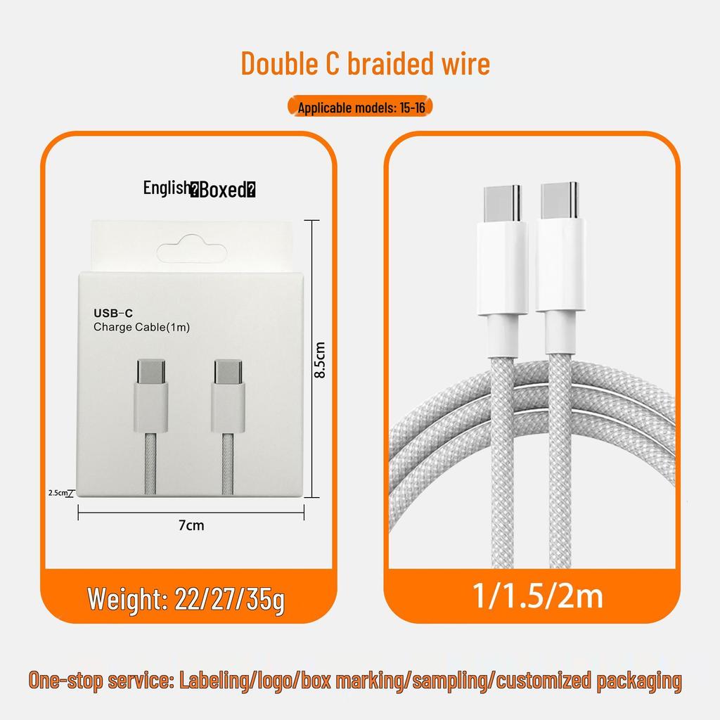 Apple-Compatible USB-C Fast Charging Cable for iPhone 8-16