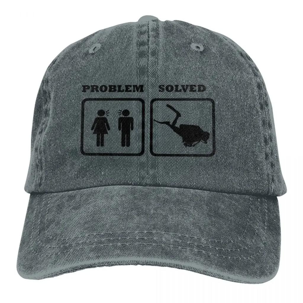 Pure Color Cowboy Hats PROBLEM SOLVED WIFE SHOUTING AT DIVER Hat Sun Visor Baseball Caps Dive Scuba Diving Trucker Dad Hat