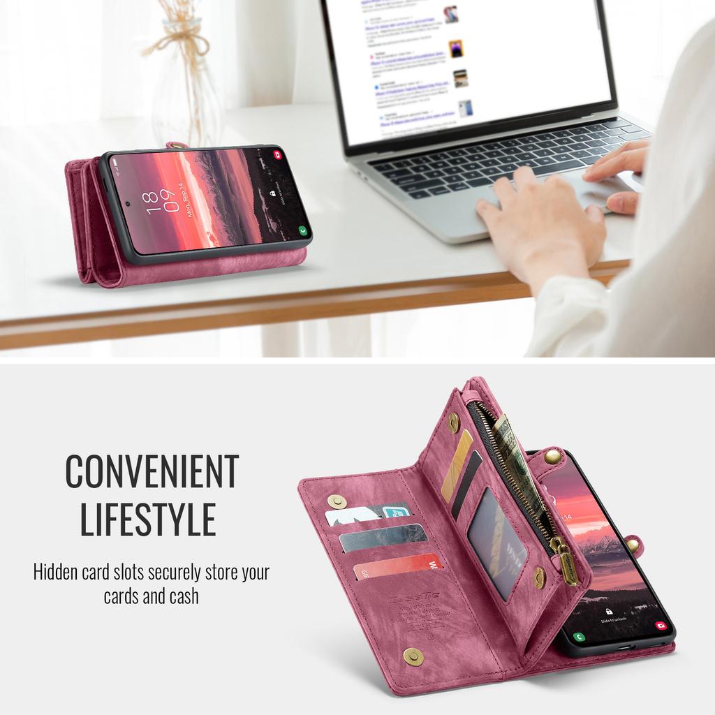 For Samsung Galaxy S25 Edge Phone Cases CASEME Leather Cover with Detachable Wallet and Strap