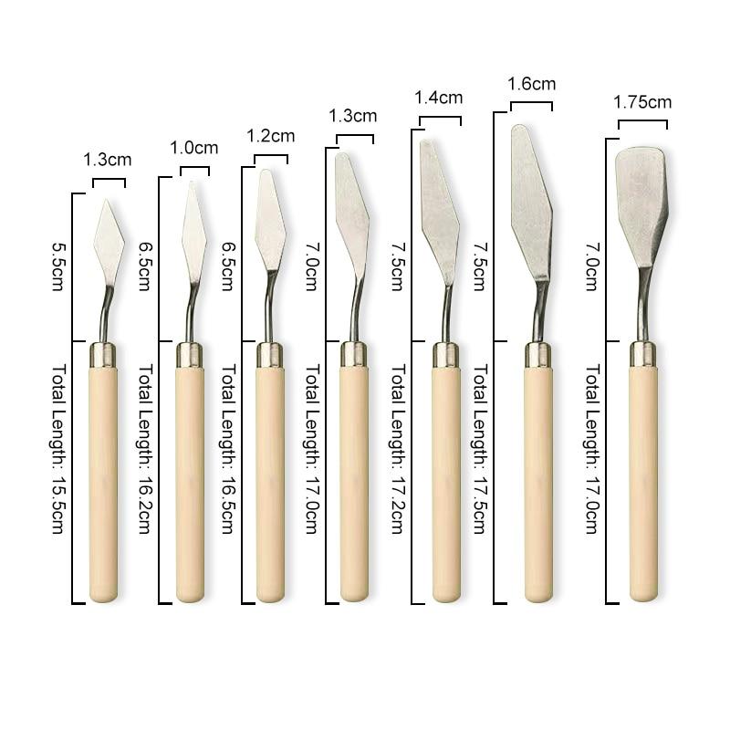 7 PC Stainless Steel Oil Painting Knife Art Crafts Water Knife Palette Knife Oil Painting Mixing Knife Scraper Art Tools LXY