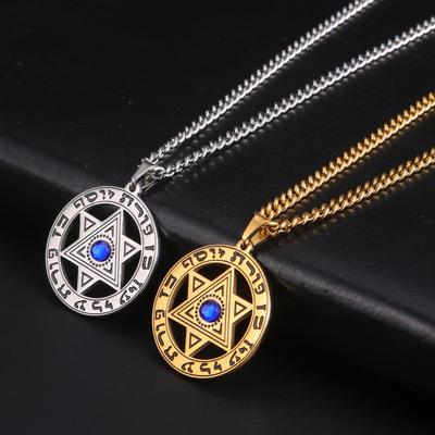 Gold Star of David Necklace, Stainless Steel Star of David Pendant, Diamond Star of David Necklace