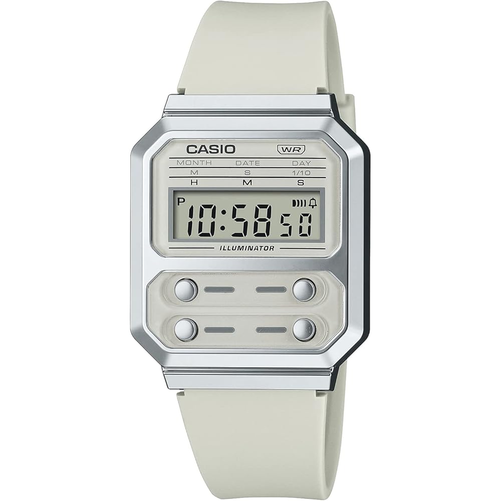 Casio A100WEF-8A Digital Watch Beige Retro Design Men s Overseas Model with Resin Band