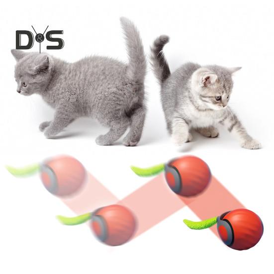 Jucărie interactivă cu bile pentru pisici, 2 bucăți, reîncărcabilă prin USB, cu două moduri de viteză, cu mișcare automată, jucărie inteligentă pentru pisici.