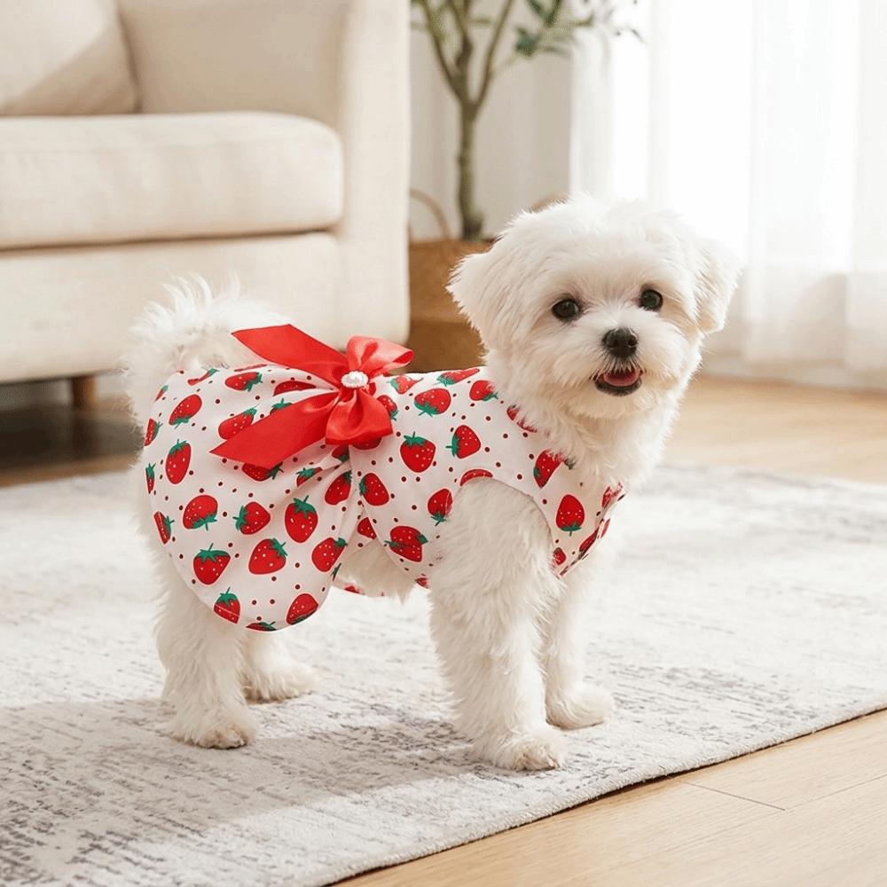 Thin Pet Skirt Lightweight Cat Apparel Skin-friendly Dog Dress  Daily Wear