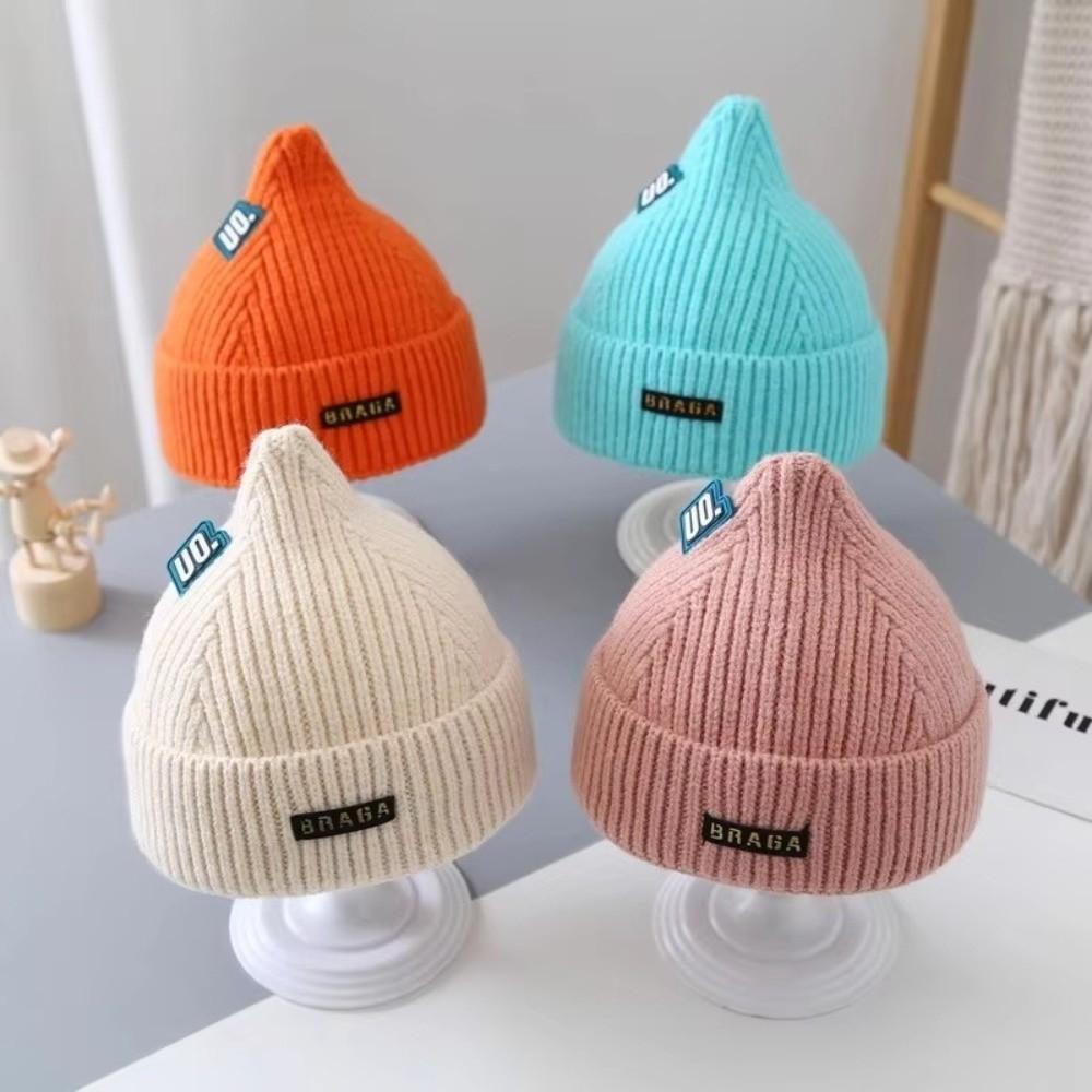 Cute Letter Newborn Knitted Hat Winter Warm Infant Kids Ear Protection Hats New Baby Beanie Cap
