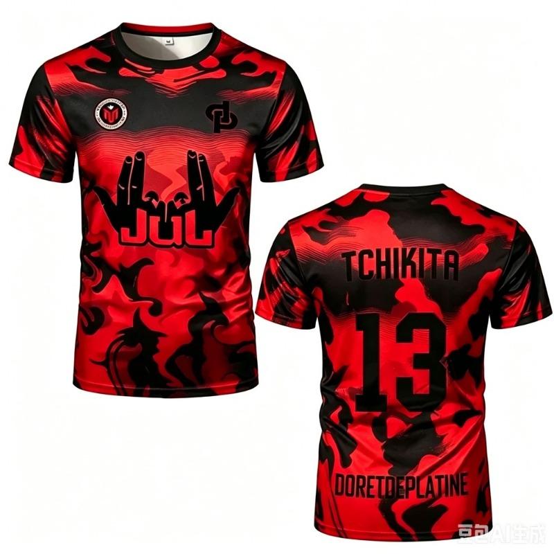 JUL Estate Abbigliamento Sportivo 3D Stampato per Bambini Maglia da Calcio e T-shirt Adatto per l'Uso all'Aperto