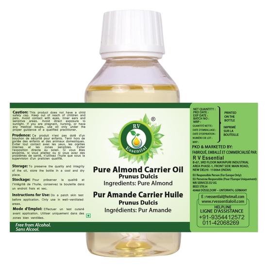 R V Essential Saf Badem Taşıyıcı Yağı 200ml- Prunus Dulcis