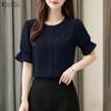 ZANZEA Women Casual Round Neck Solid Color Short Sleeve Blouse
