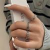 Women's Retro Silver Chinese Hanzi Openable Copper Coin Ring