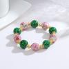 Retro Fashion Ancient Glazed Bead Green Snake Skin Emerald Green Beaded  Ancient Craftsmanship Color  Simple Jewelry