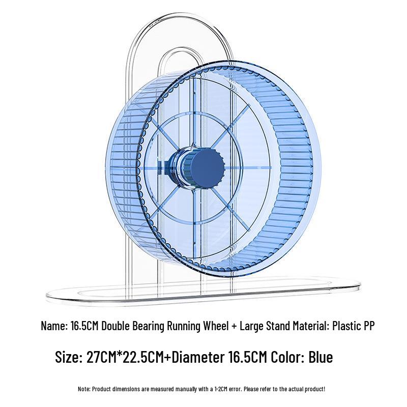 Extra Large Silent Hamster Running Wheel with Stand & Double Bearings - Includes Exercise Flywheel, One-Piece Design, Free Shipping
