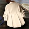 Women Autumn Long Sleeve Single Breasted Blouse and Shirts Candy Color Button Solid Shirts Tops