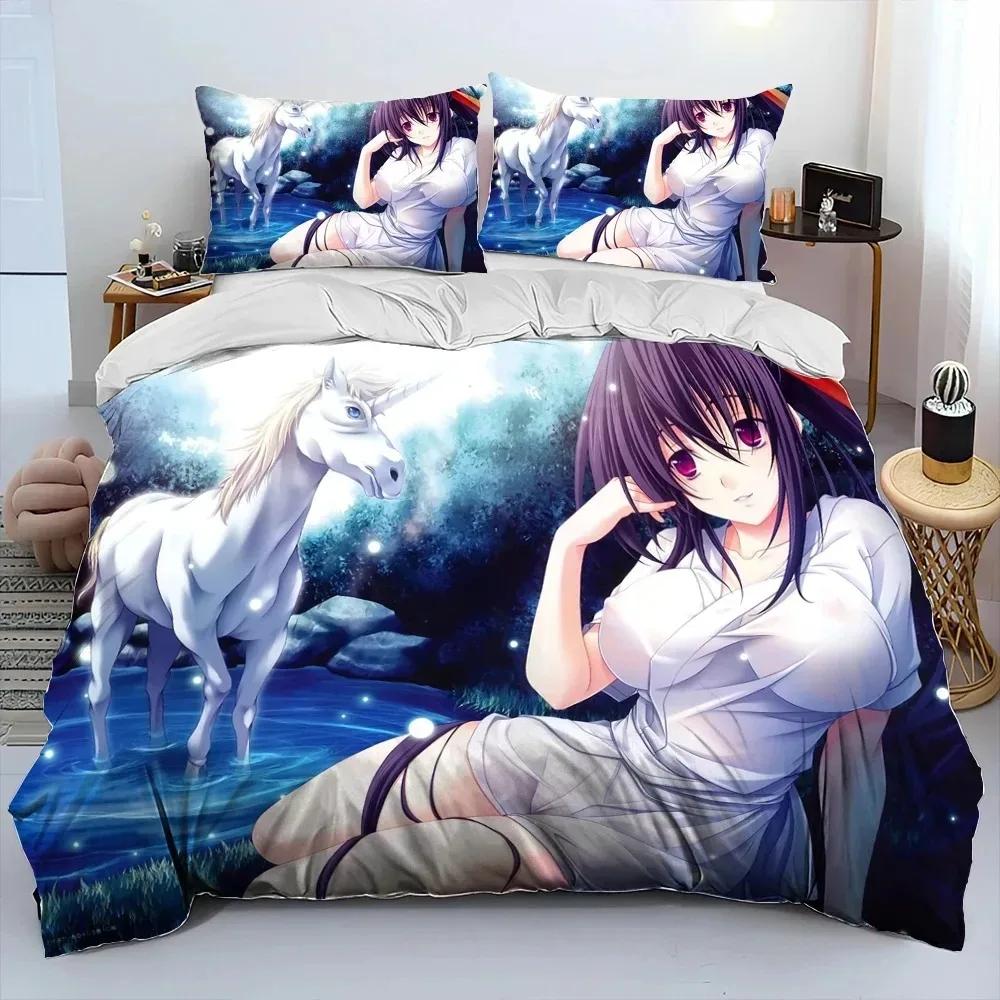 Sexy Girl High School DxD Anime Comforter Bedding SetDuvet Cover Bed Set Quilt Cover Pillowcaseking Queen Size Bedding Set Kid