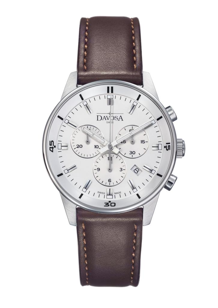 Davosa Vireo Chronograph Uhr mit Datum Modell Swiss-Made Herren Funktion, Braun, 162.493.15