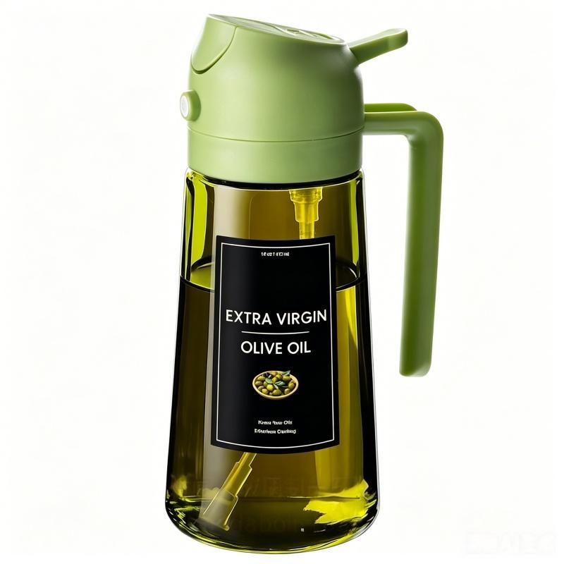 2-in-1 Glass Olive Oil Sprayer & Dispenser 16oz/470ml Leakproof Spray Bottle for Cooking, Air Fryer BBQ, Baking Salad Grilling