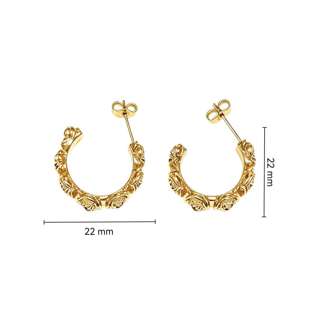 Exquisite European and American Stainless Steel Flower Stud Earrings - Fashionable Light Luxury Design