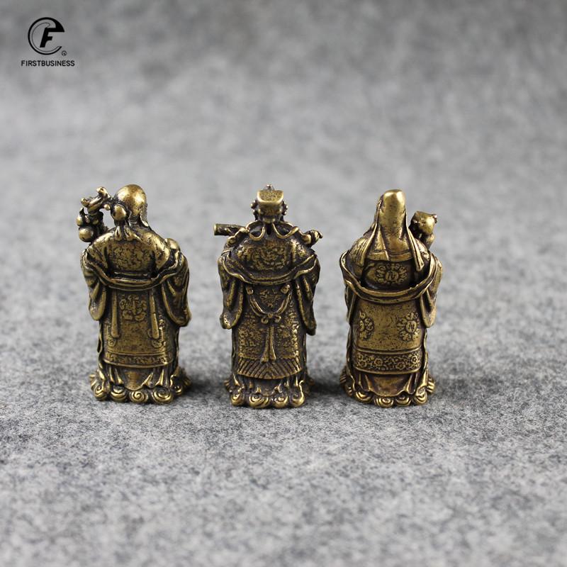 Pure Copper Fulu Shou Three Immortals Home Decorations Hollow out Lucky Star Longevity Star Antique Miscellaneous Handheld Coppe