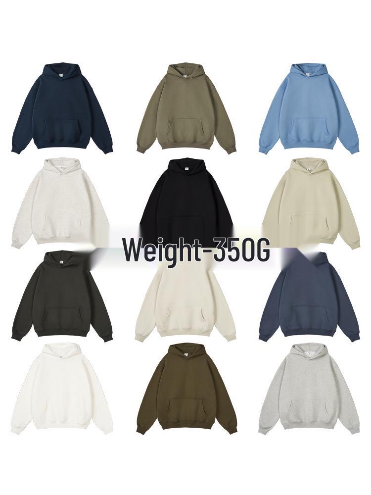 2025 Men's Fleece-Lined Oversized Hoodie - Solid Color, Thick, Winter/Autumn Streetwear Jacket