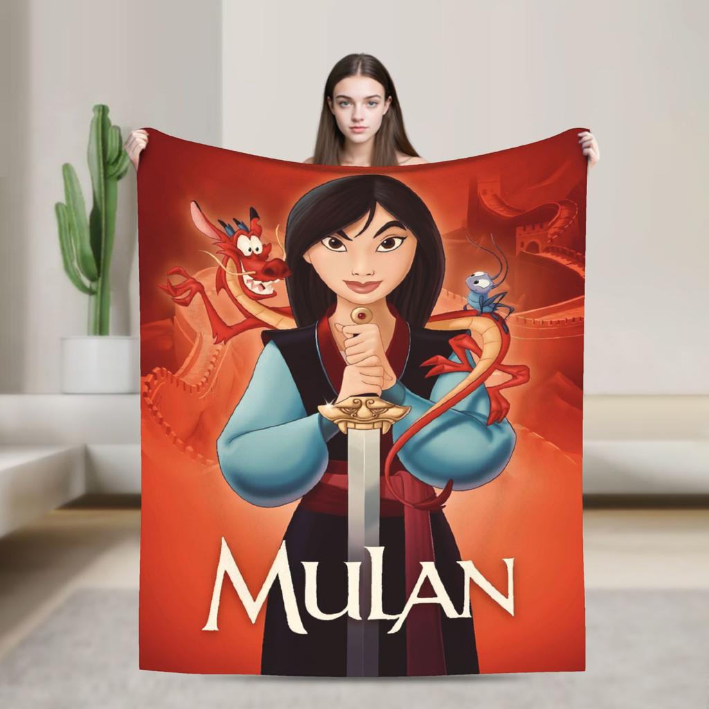 Mulan Mushu Flannel Blanket Winter Super Warm Bedding Throws for Kids Home Decor Graphic Bedspread Sofa Bed Cover