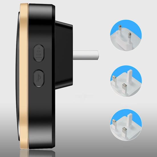 1 Set Campanello Senza Fili Impermeabile Volume Regolabile Plastica Lunga Portata Campanello Smart per Casa