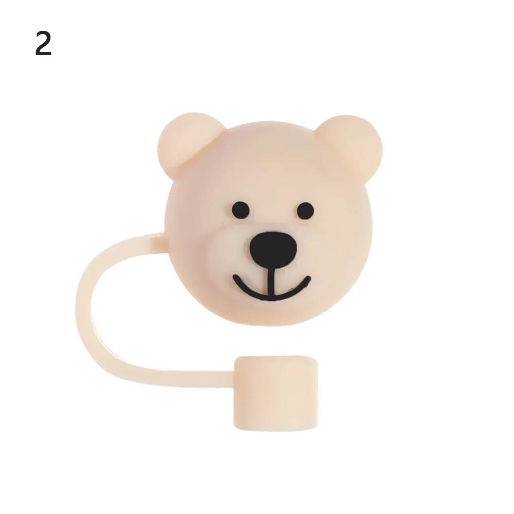 1PC Creative Reusable Silicone Straw Plug Splash Proof Drinking Dust Cap Dust-proof Straw Tips Cover Cup Accessory Kitchen Tool