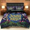 Jujutsu Kaisen Pattern Bedding Quilt Set Quilt Cover Pillowcase Home Birthday Gift(1 * duvet cover + 2 * pillowcase, without core)
