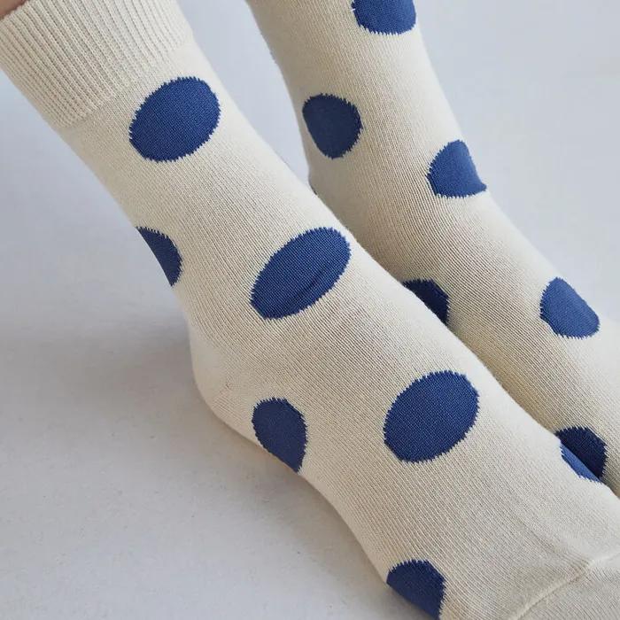 Women's Big Dot Mid-Length Socks [Selectable in 4 Colors]