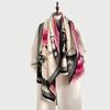 Autumn and winter new imitation cashmere plum blossom retro ink painting style travel photo warm scarf mother shawl outside