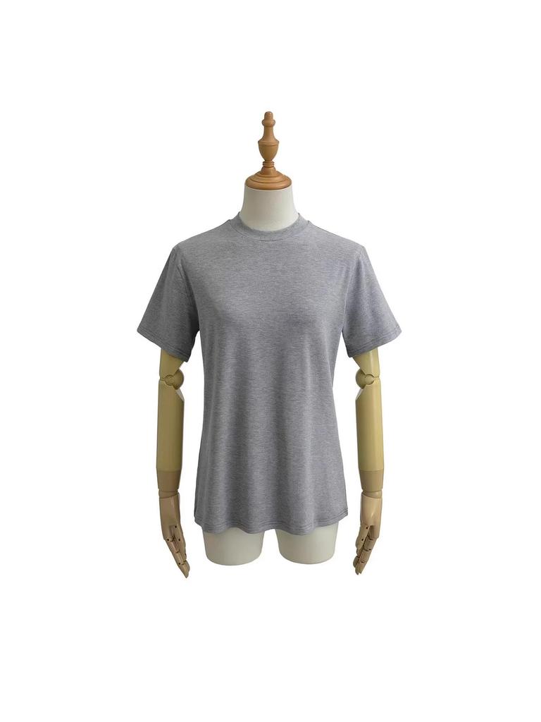 Women's Basic Round Neck Loose Short Sleeve T-shirt, Elegant Versatile Casual Pullover Top