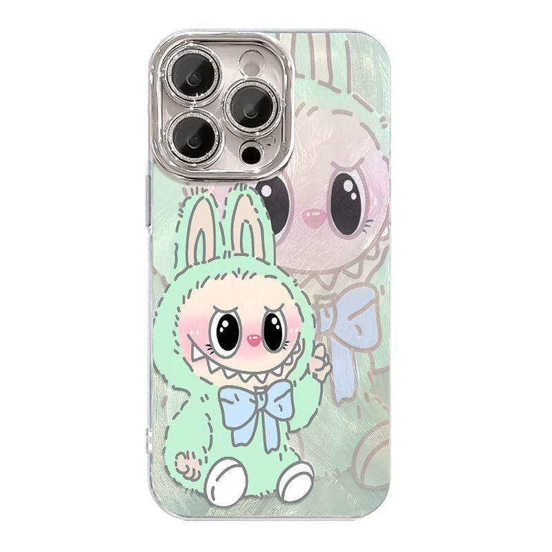 Cartoon Ghost Rab IPhone16promax Apple 17 Mobile Phone Case 15 Chain 14 Fine Hole Feather Yarn 13 Hard