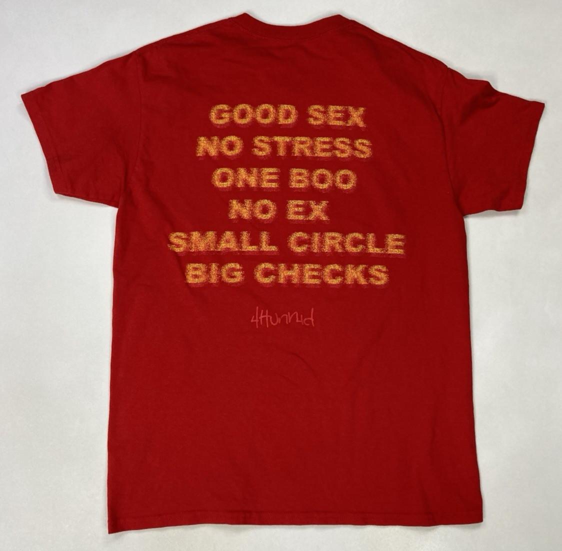 4Hunnid Good Sex No Stress Graphic T-shirt Men Medium Red YG Rap Music XXXL