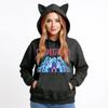Ladies Fashion Casual Long Sleeve Printed Round Neck Hoodie Pullover Top With  Pockets