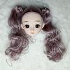 Bjd 1/6 Doll Head With Double Ponytail Curls For 30Cm Doll Accessories 3D Real Eyes Princess Girls Play House Diy Dress Up Toys
