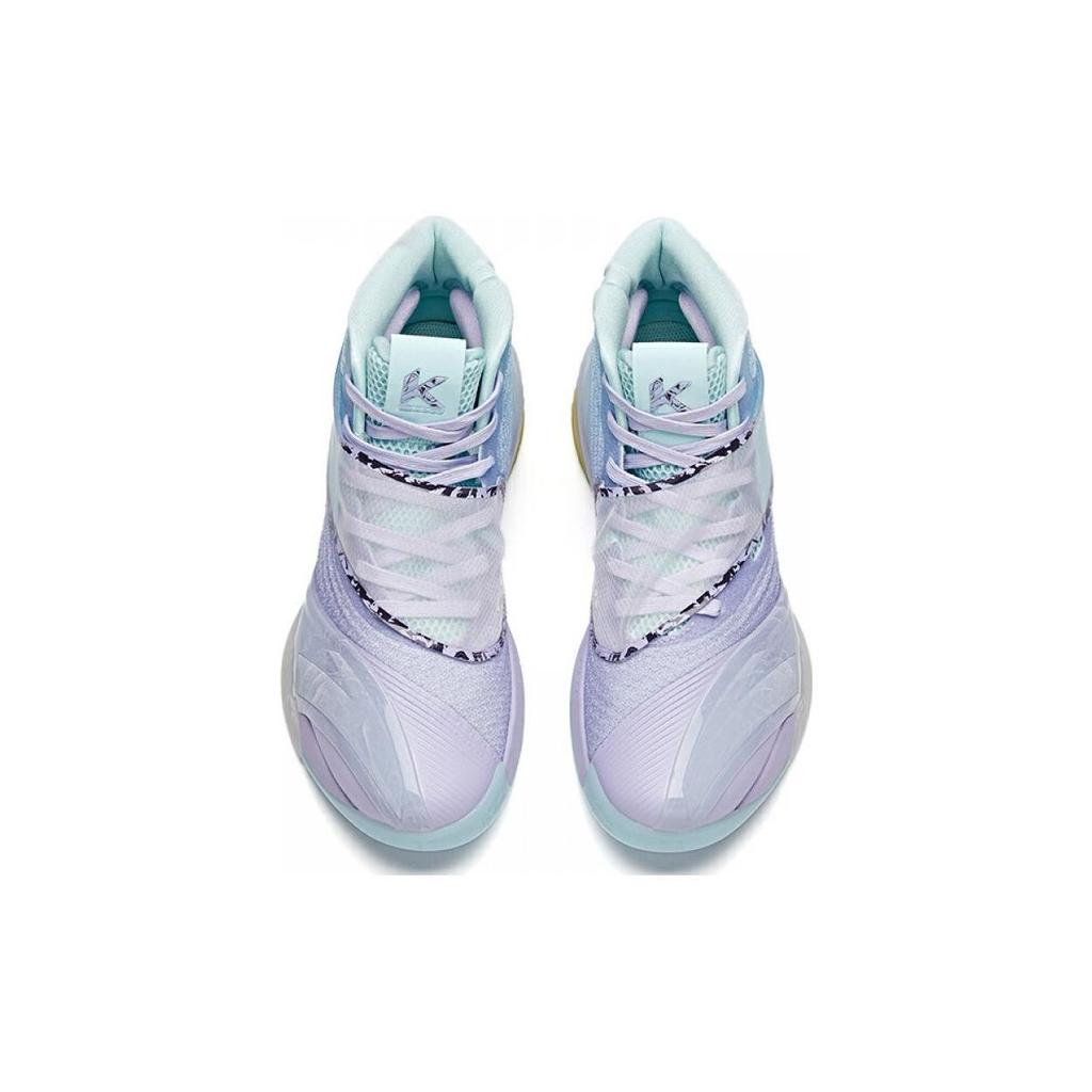 Anta KT6 Cushioning Slip Resistant Abrasion Resistant High Top Basketball Shoes Men's Blue Purple White 112121101-1