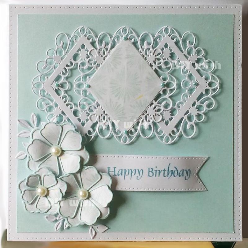 Frame Diamond Metal Lace Cutting Dies For Diy Scrapbooking Embossing Cards Crafts Die Cuts