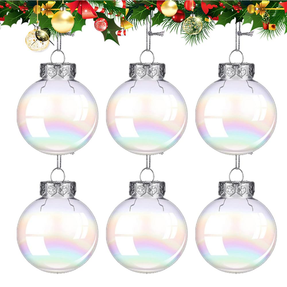 Weihnachtskugeln Baumschmuck 6 Stück Kugeln Dekorationen 2,36 Zoll Baumschmuck Exquisite Dekorative Kugeln Farbig