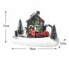Harz Weihnachtsleuchtendes Haus Ornamente LED Beleuchtete Schneemannhaus Figur Weihnachts Zug Haus Ornament