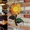 Sunflower Metal Wall Art Decorative Sculpture Iron Craft Minimalist Style Modern Home Wall Hanging Indoor Outdoor Ornament