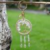 Car Pendant Natural Stone Tree Metal Wire Key Design Durable Chain Car Accessory Bags Backpack Decoration