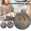 7/9Pcs Dumpster Flame Challenge Coin Double-sided Carved Metal Commemorative Medal Medallion Round Collection Coin Home Office Desk Decoration