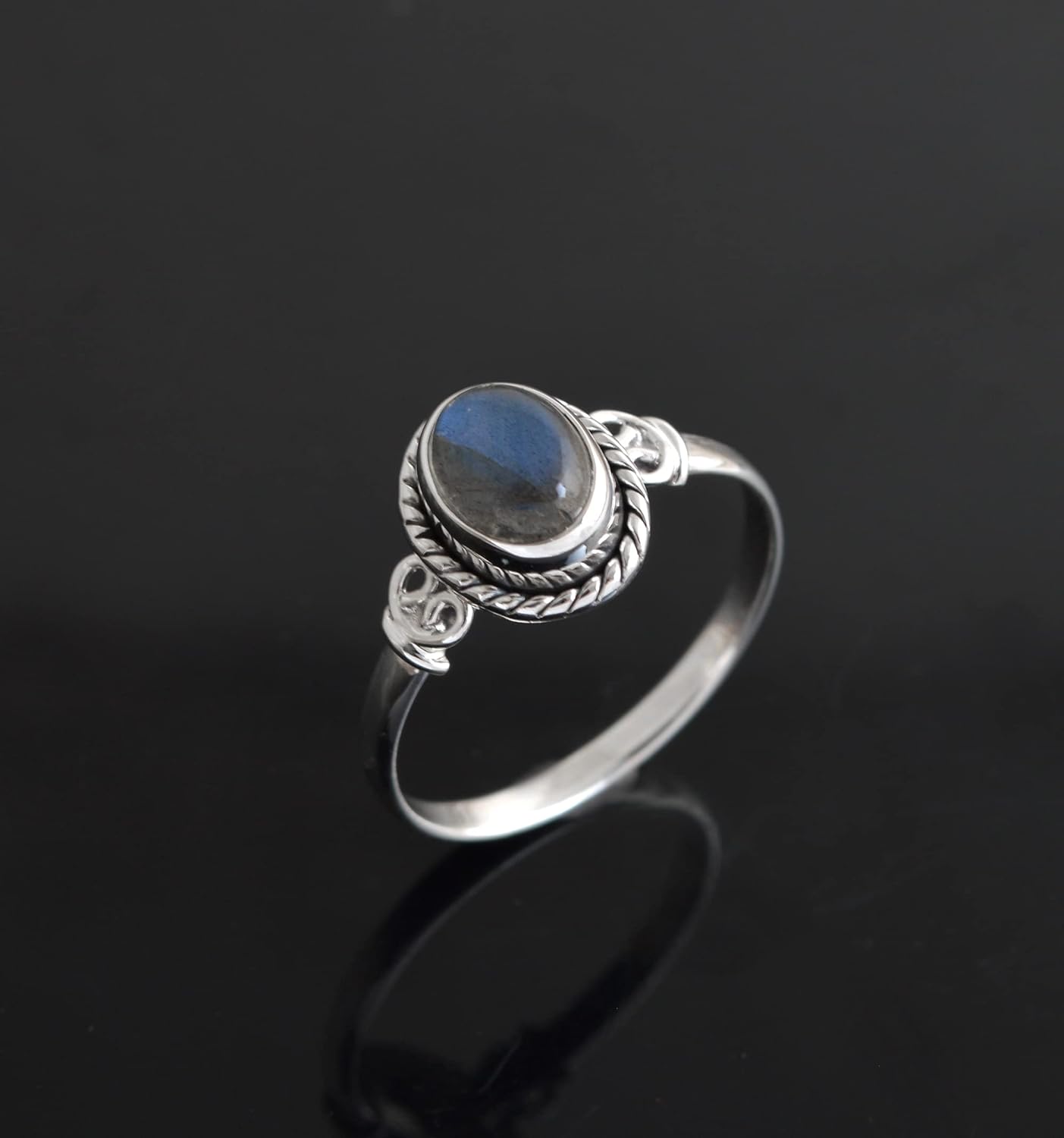 

Solid 925 Sterling Silver Ring, Labradorite Ring, Designer Ring, Unique Gift, Bohemian Ring, Statement Ring 10