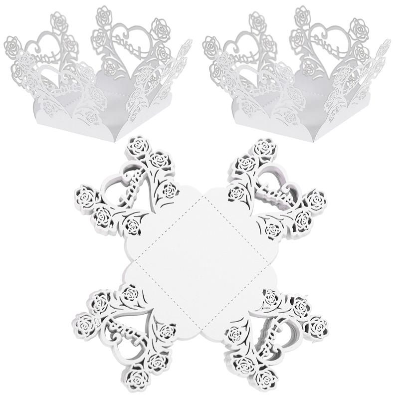 

50 шт. упаковочной бумаги для шоколада, конфет, трюфелей, лоток для упаковки, украшение для детского душа, свадьбы, дня рождения 3.5X3.5X3.5CM белый