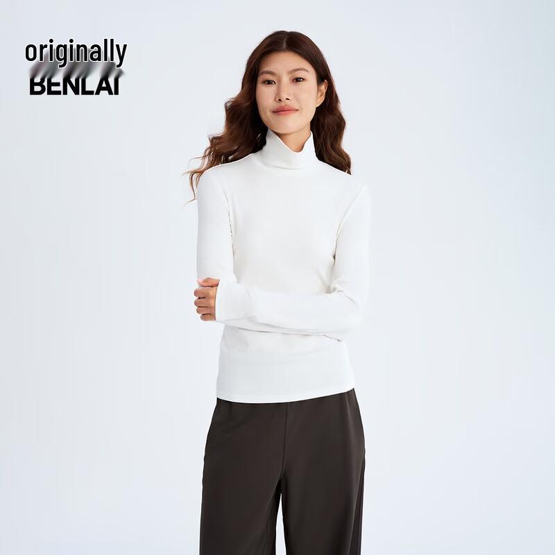 Benlai Women's High-Neck Slim-Fit Long Sleeve T-Shirt