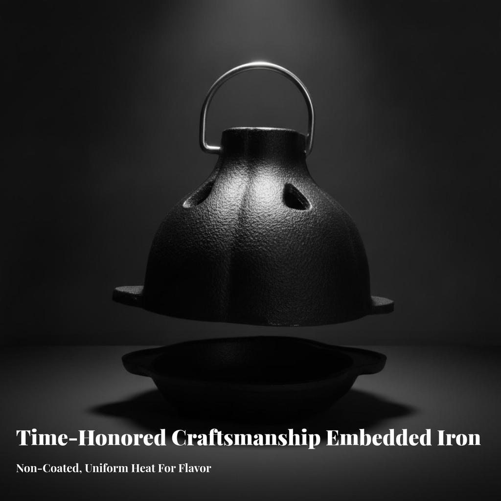 Cast Iron Garlic Roaster Heavy-Duty Versatile for Home Chefs