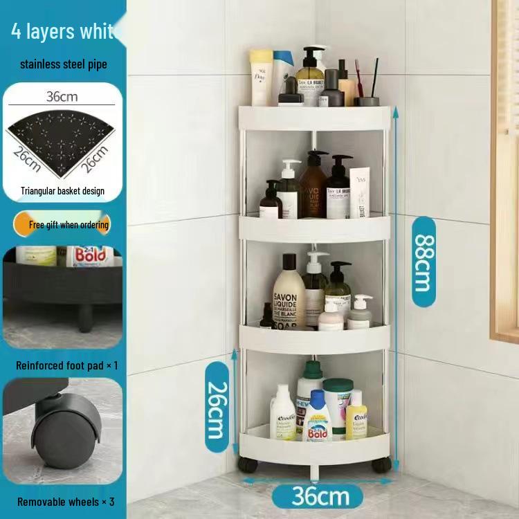 Freestanding Corner Bathroom Shower Shelf - Multi-Layer Storage Rack