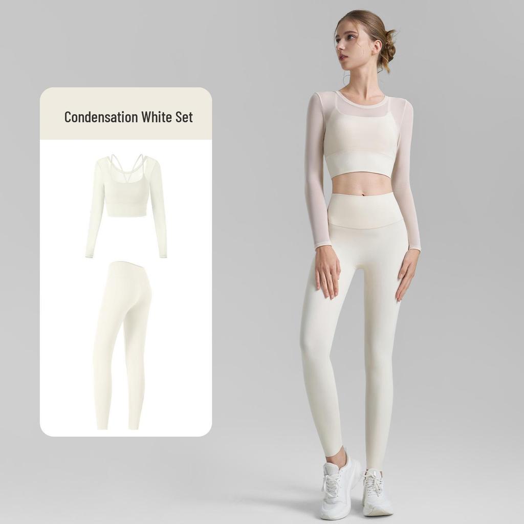 2025 Autumn Women's Mesh Yoga Set: Two-Piece Short & Tight Lycra Pants