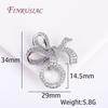 18K Gold Plated Inlaid Zircon 3 rings Bowknot Butterfly Pearl Clasps Fastener, DIY Pearl Jewelry Decoration Connector Clasps