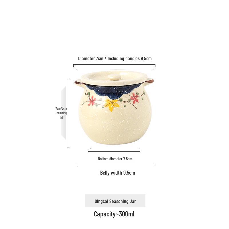 High-Temperature Resistant Ceramic Oil & Fat Storage Jar