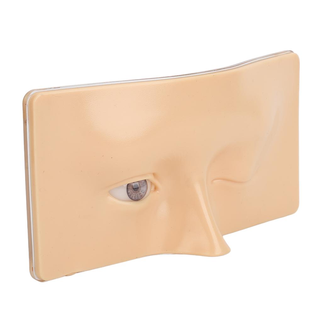 Eye Makeup Practice Board Open Close Eyes Reusable Silicone Mannequin Face Board with Bracket White